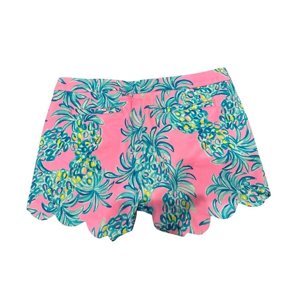 Lilly Pulitzer Buttercup Scallop Hem Shorts Pineapple Print  10 NEW 5” inseam - Picture 3 of 8
